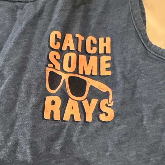 Boy’s Blue Tank Top with Orange Graphic - Picture 3 of 4